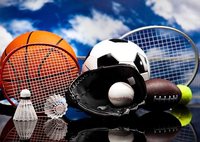 Assorted Sports Equipment Still Life