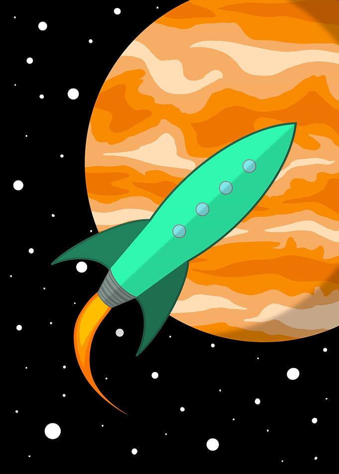 Retro Rocket in Space