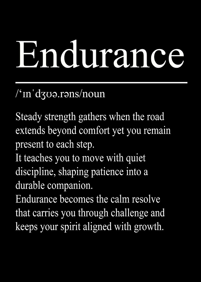 Endurance Definition – Black | Minimalist Typography Poster