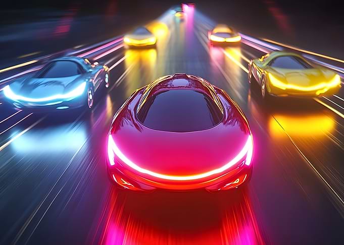 Futuristic Neon Car Race