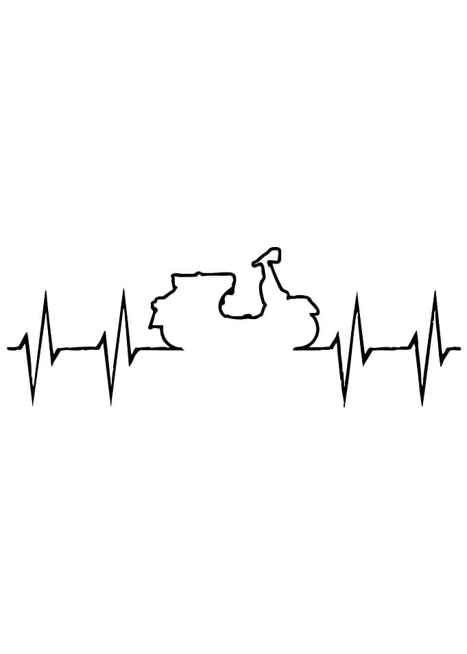Scooter Heartbeat Line Art