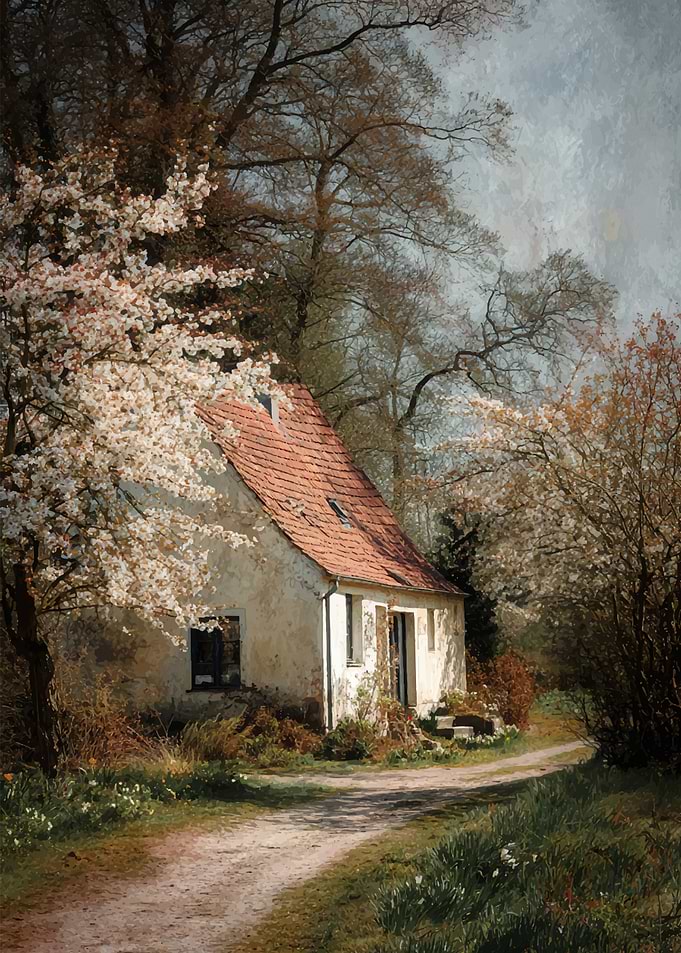 Quaint Cottage in Spring Bloom