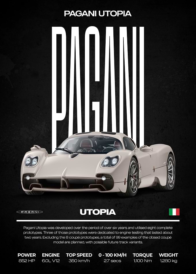 Pagani Utopia Car Poster