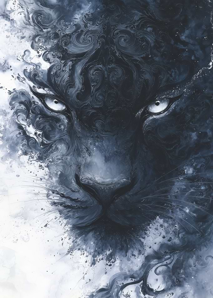 Abstract Black Panther Portrait