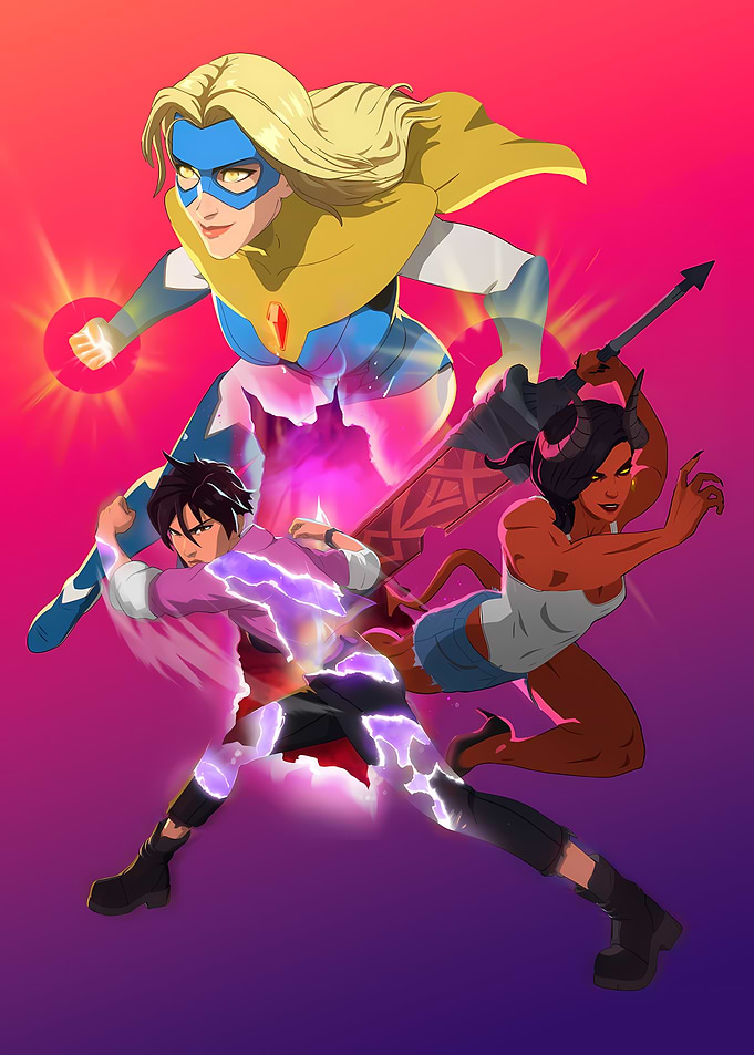 Dispatch: Dynamic Superhero Team Illustration