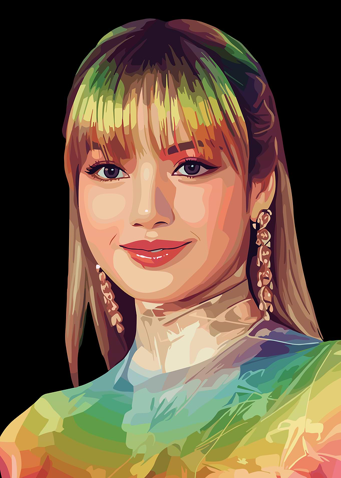 Lisa from Blackpink digital portrait