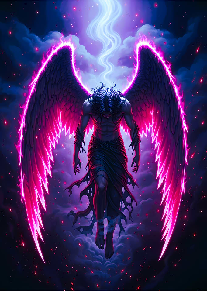 Winged Angel in Neon Light