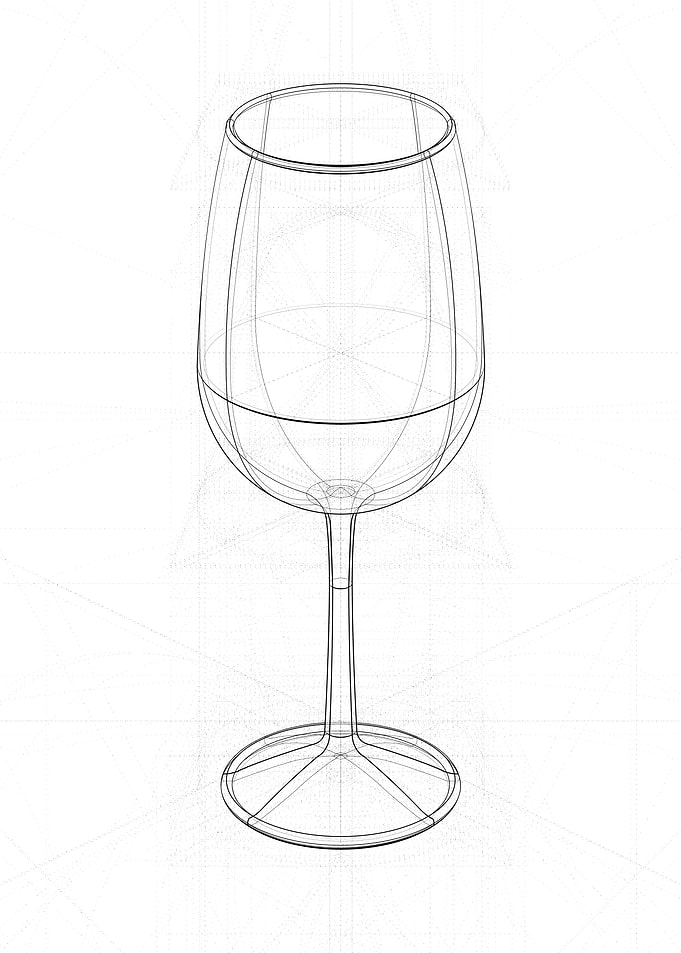 Wine Glass Technical Drawing