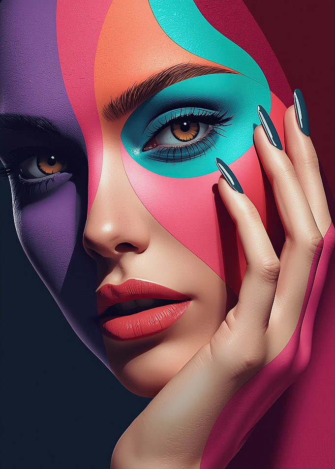 Colorful Face Art Portrait