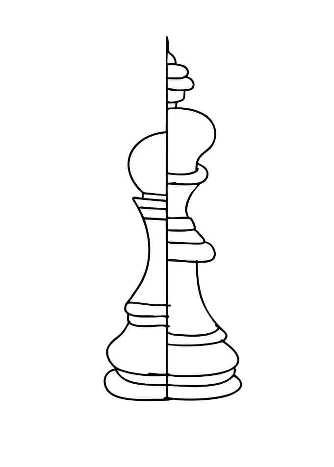 Chess Piece Half and Half