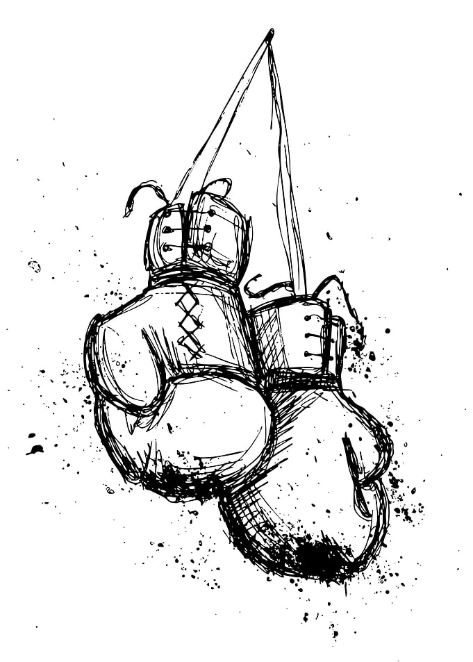 Hanging Boxing Gloves Sketch