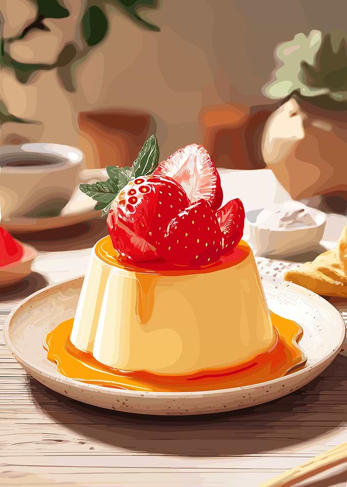 Strawberry Flan Dessert