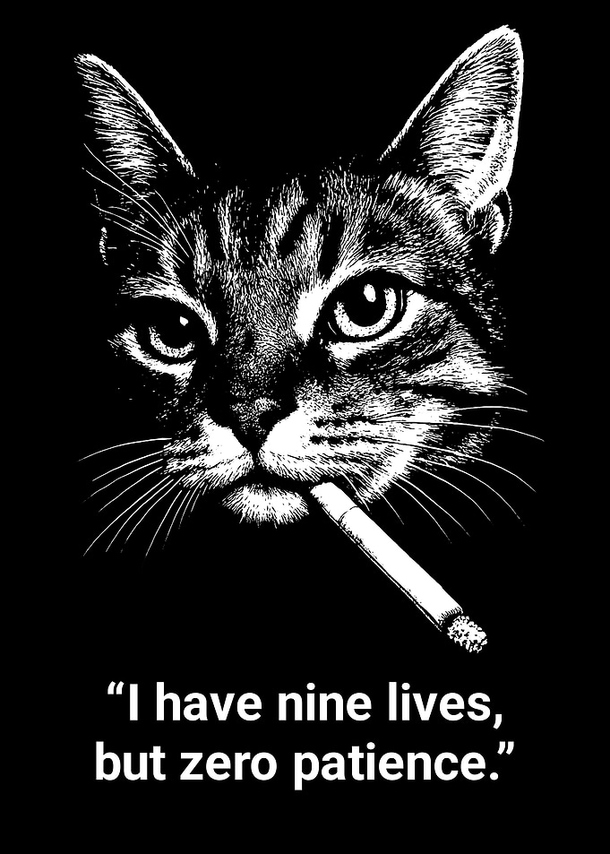 Cat with Cigarette - Nine Lives