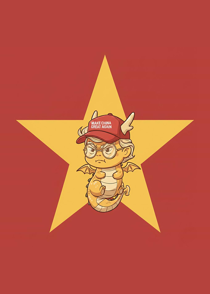 Dragon Cartoon with MCGA Cap