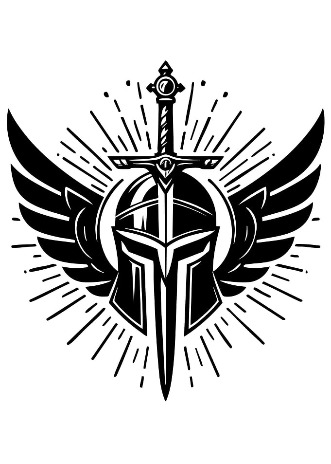 Winged Helmet and Sword Emblem