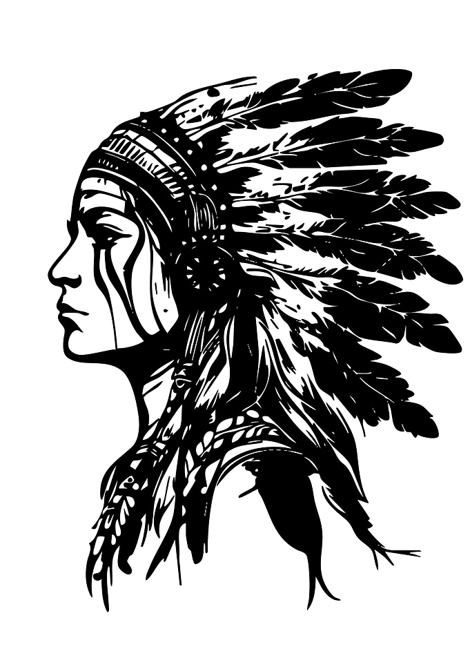 Native American Woman with Headdress