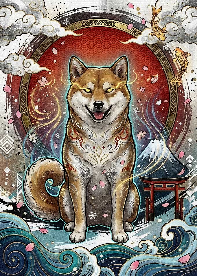 Shiba Inu Japanese Art
