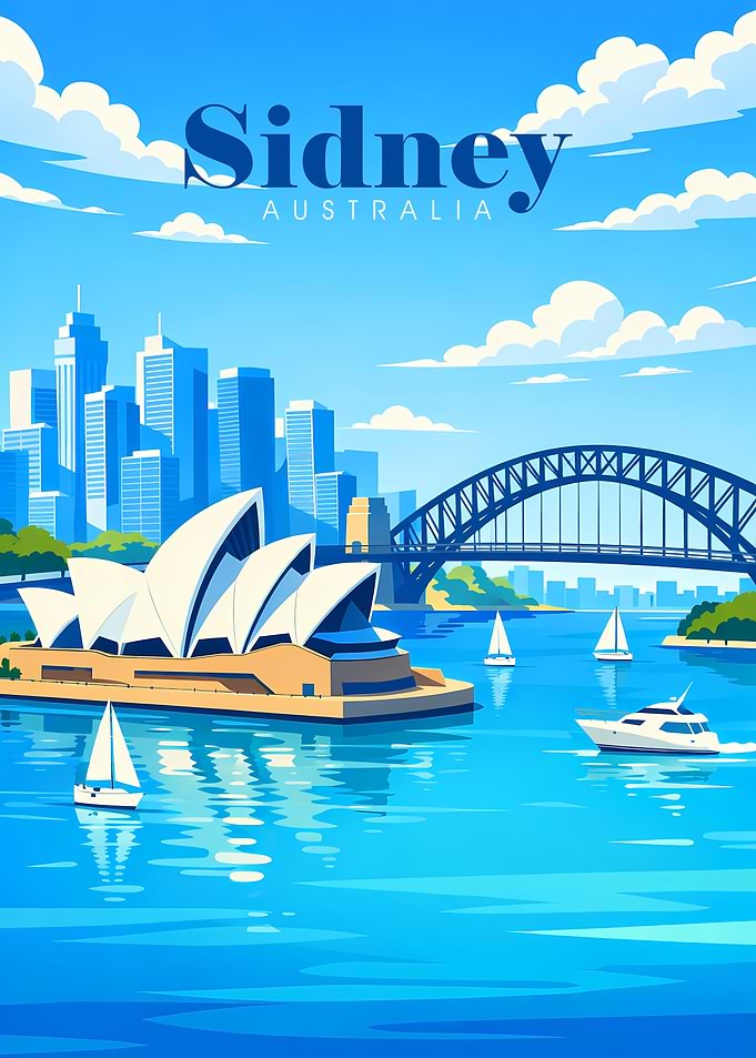 Sydney Australia Travel Poster