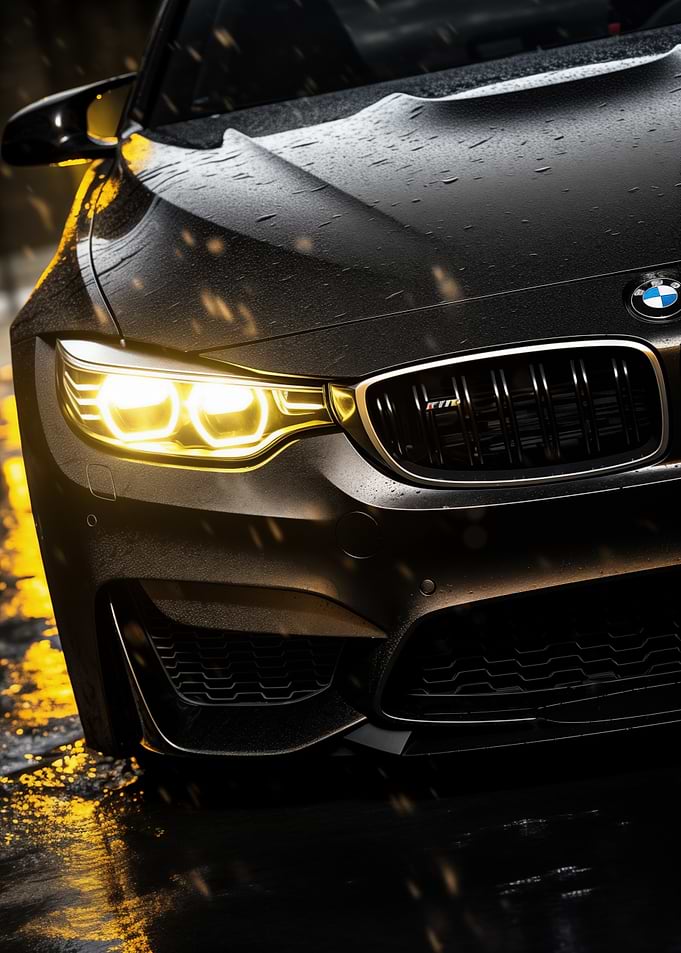 Sleek Black BMW Front View