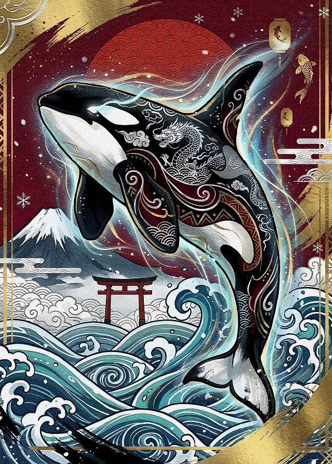 Japanese Orca Art