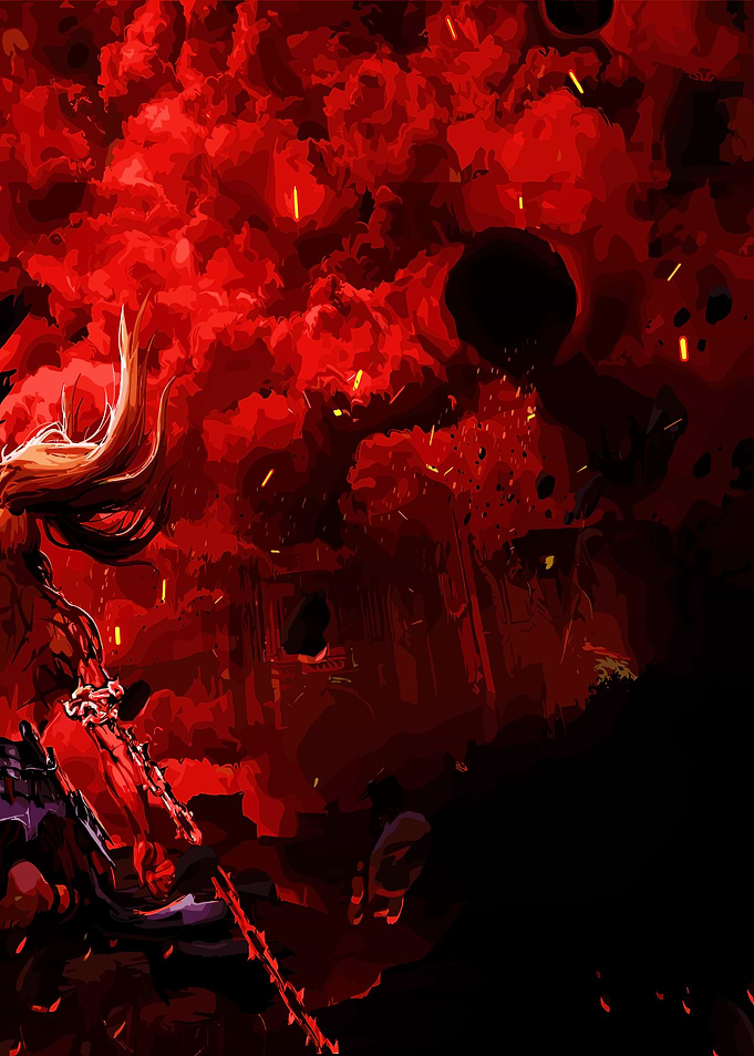 Red Hellscape Digital Art