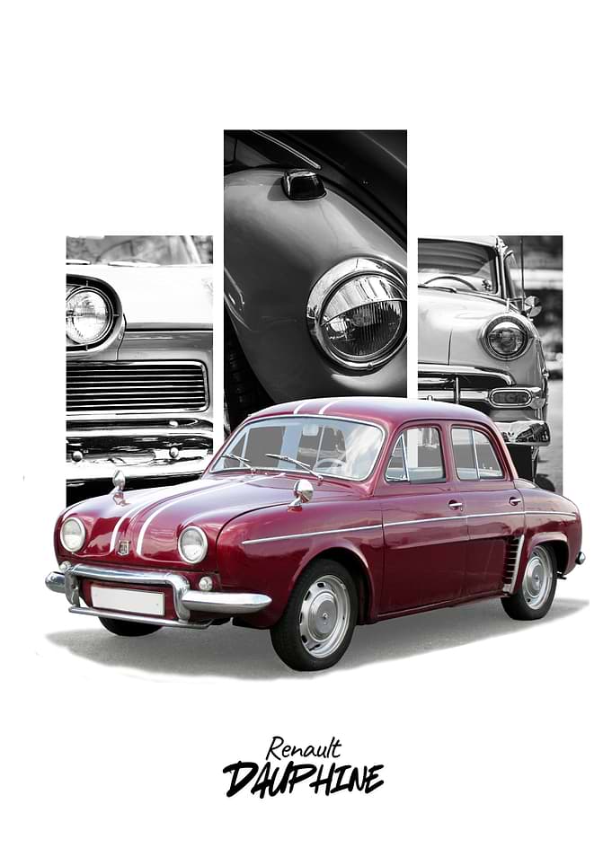Renault Dauphine Classic Car Collage
