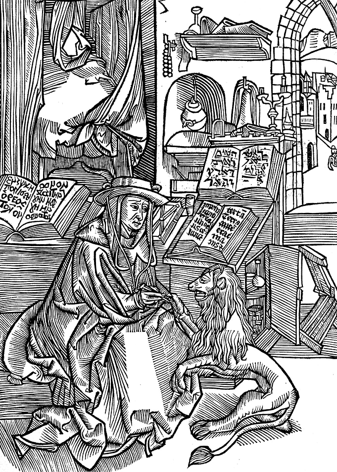 Saint Jerome Extracting a Thorn from the Lion's Foot Albrecht Durer Engraving