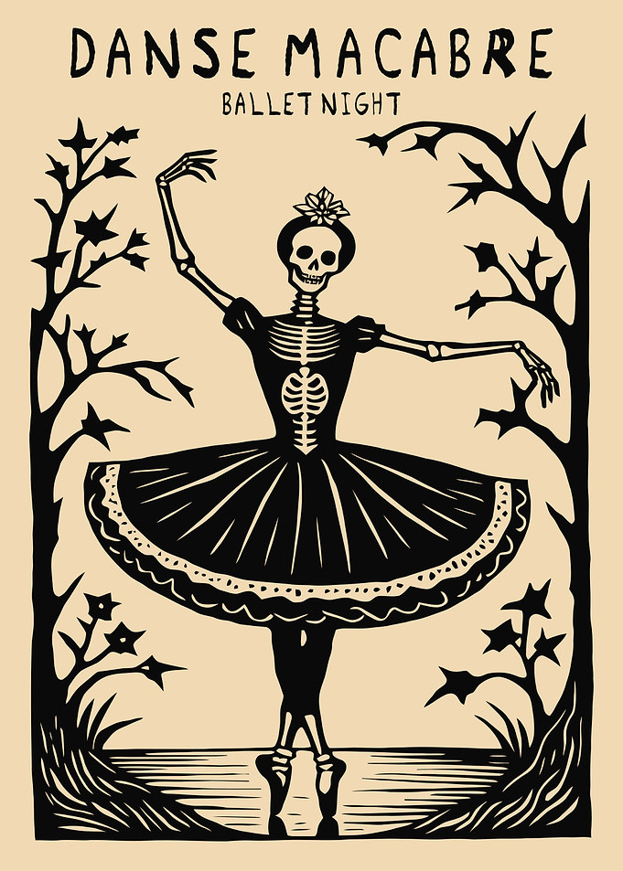 Danse Macabre Ballet Night Illustration