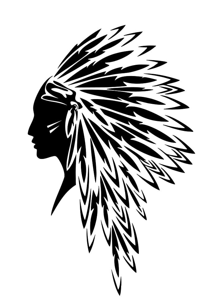Native American Headdress Silhouette