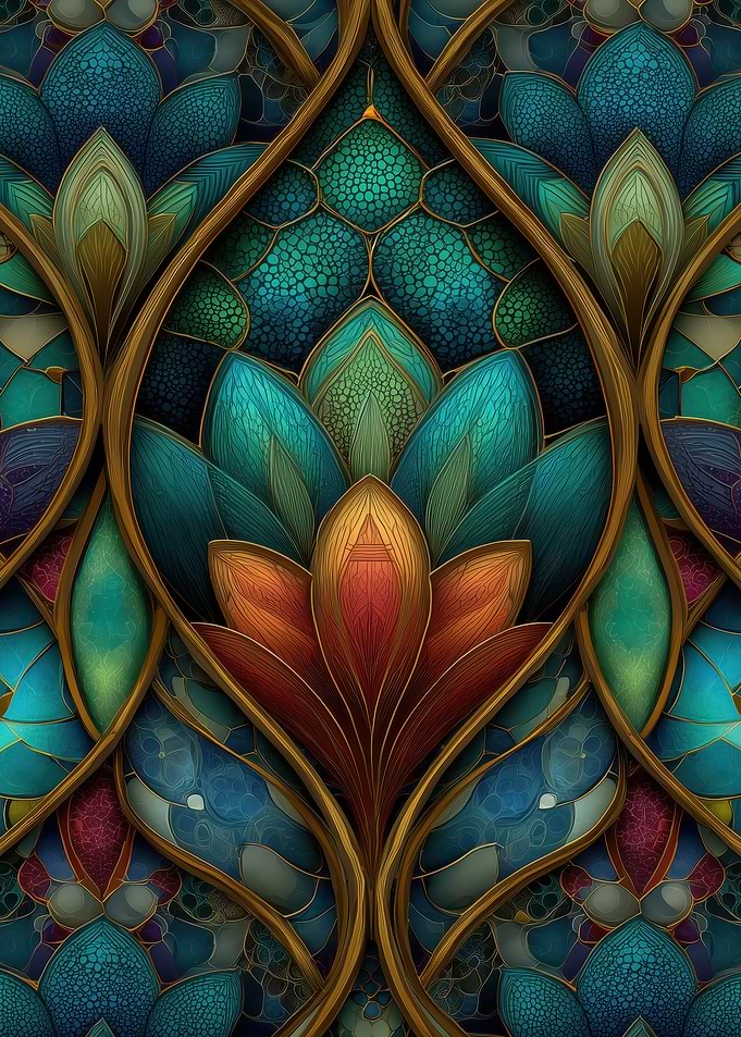 Floral Stained Glass Pattern