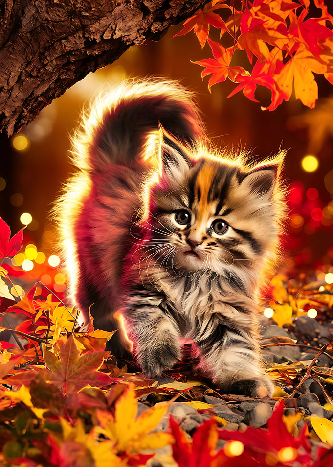 Autumn Kitten Portrait