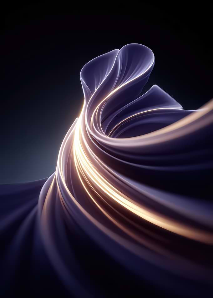 Abstract Flowing Fabric with Golden Light