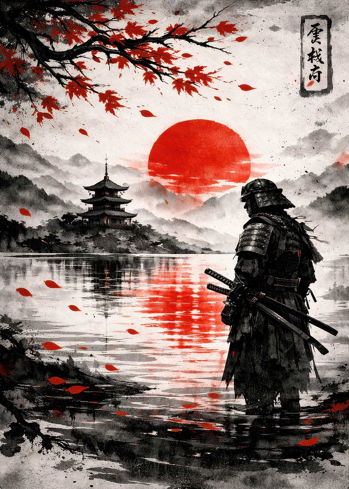 Samurai in Japanese Landscape Art