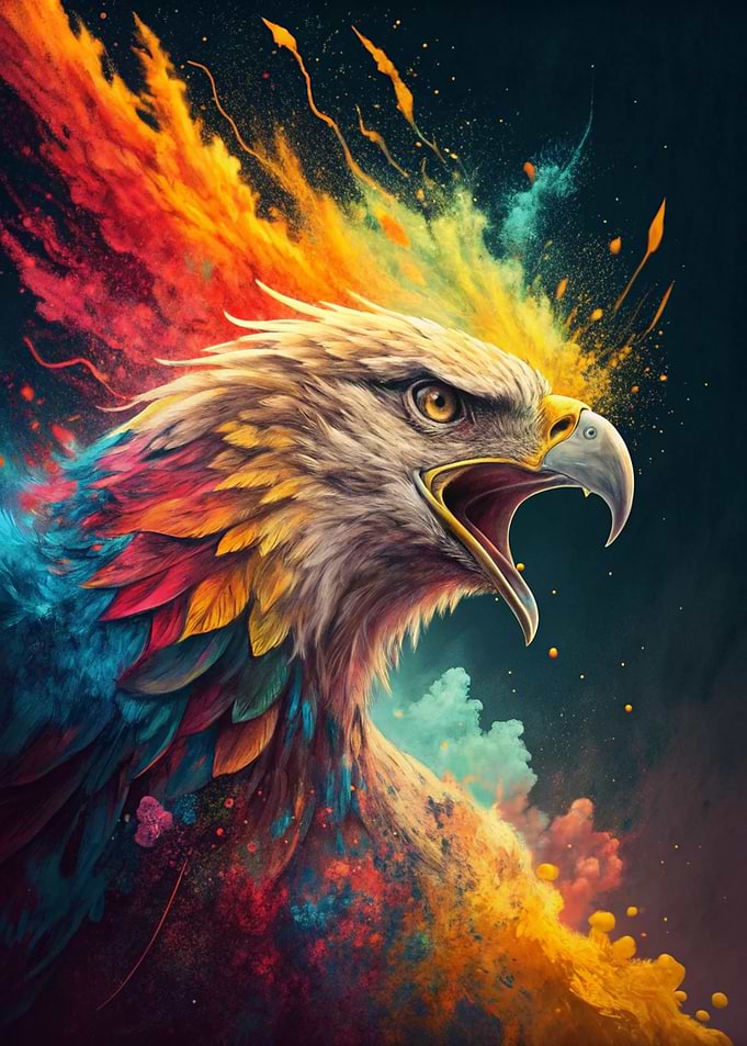 Colorful Eagle Portrait
