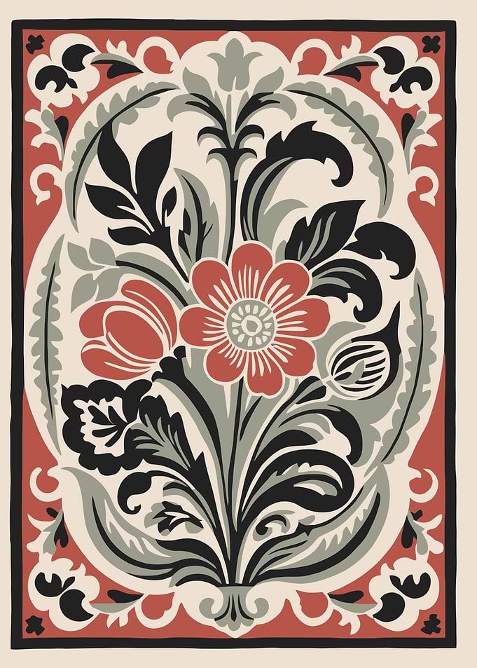 Floral Art Nouveau Illustration