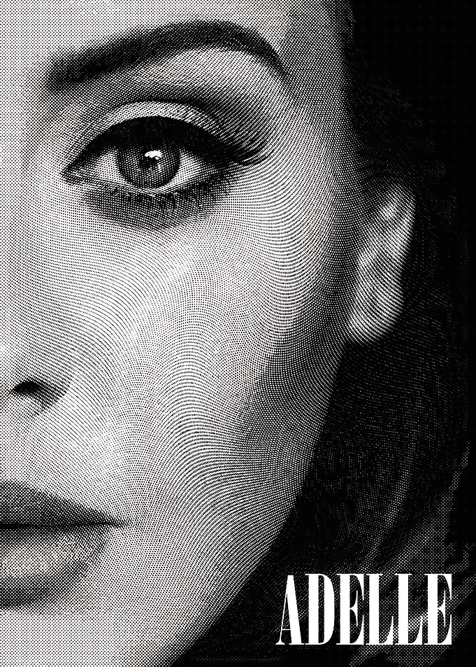 Adele Portrait Engraving