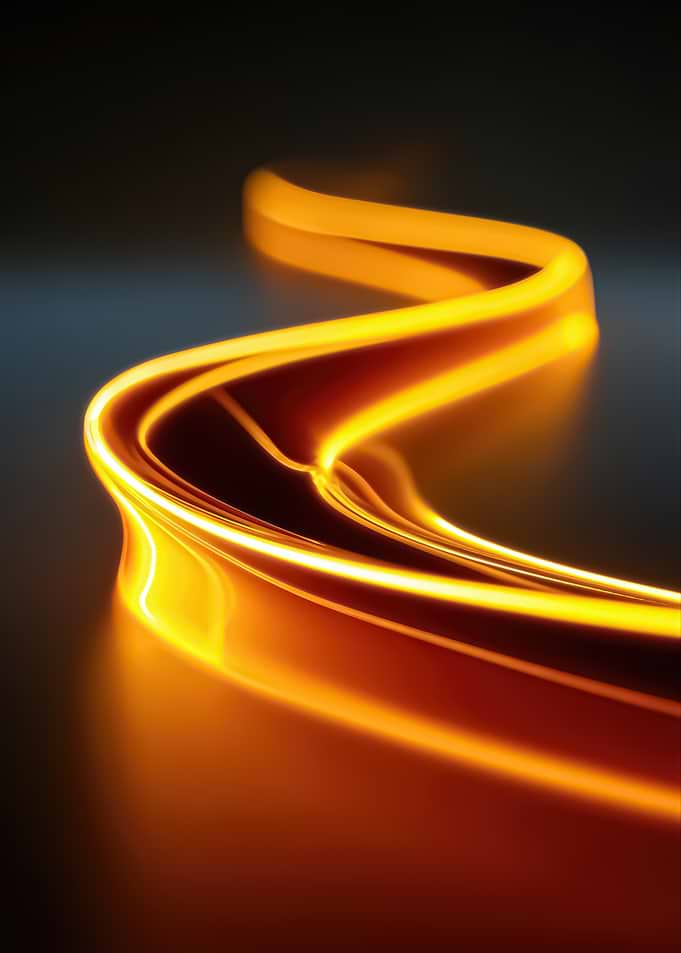 Abstract Glowing Orange Line