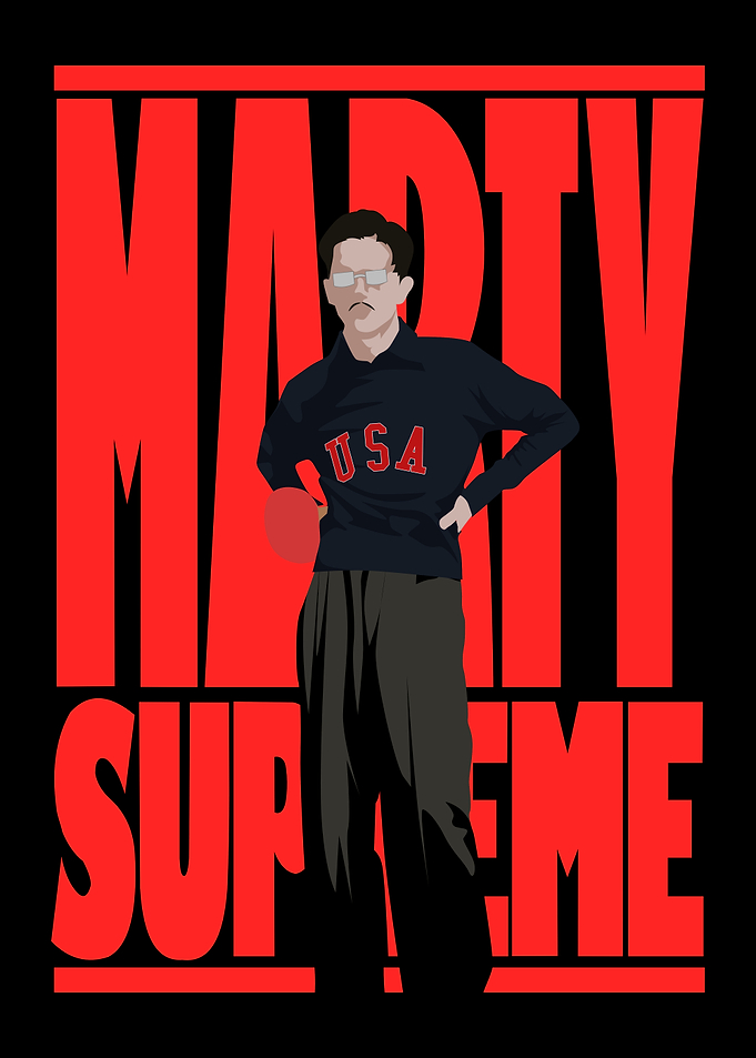 Marty Supreme minimalist movie poster