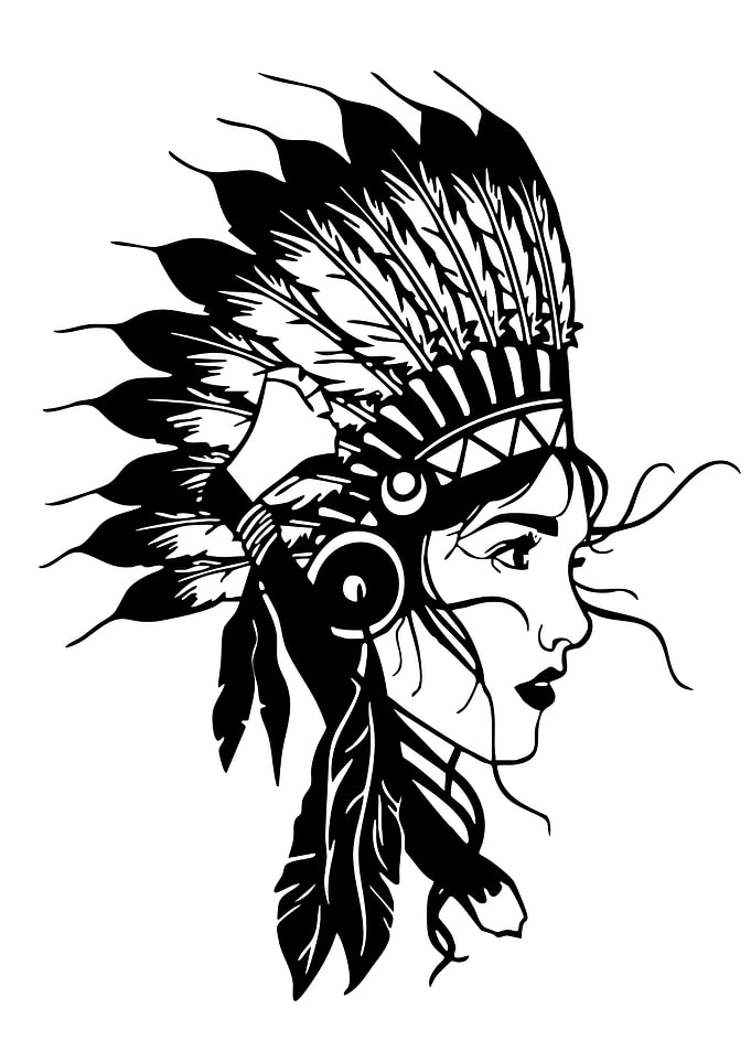 Native American Woman with Headdress