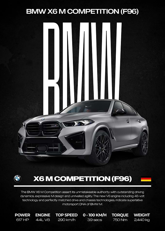 BMW X6 M Competition (F96) Poster