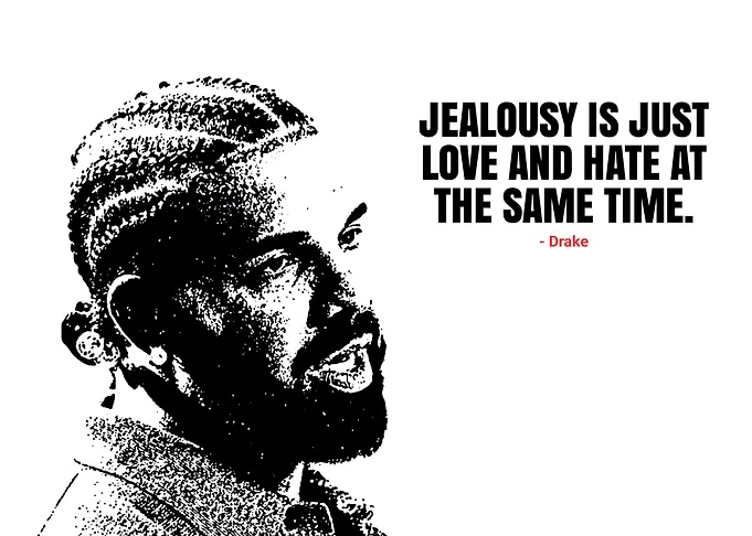 Drake Quote Black and White Portrait