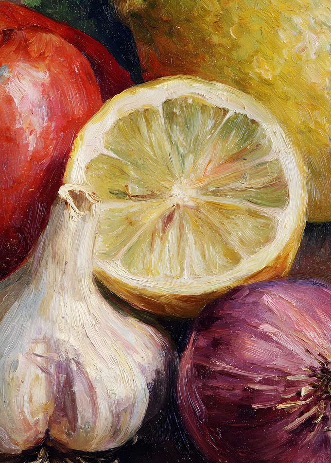 Still Life with Lemon and Garlic
