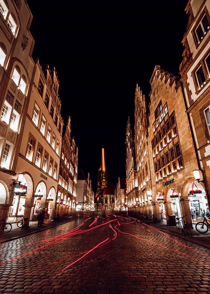 Prinzipalmarkt in Münster bei Nacht
