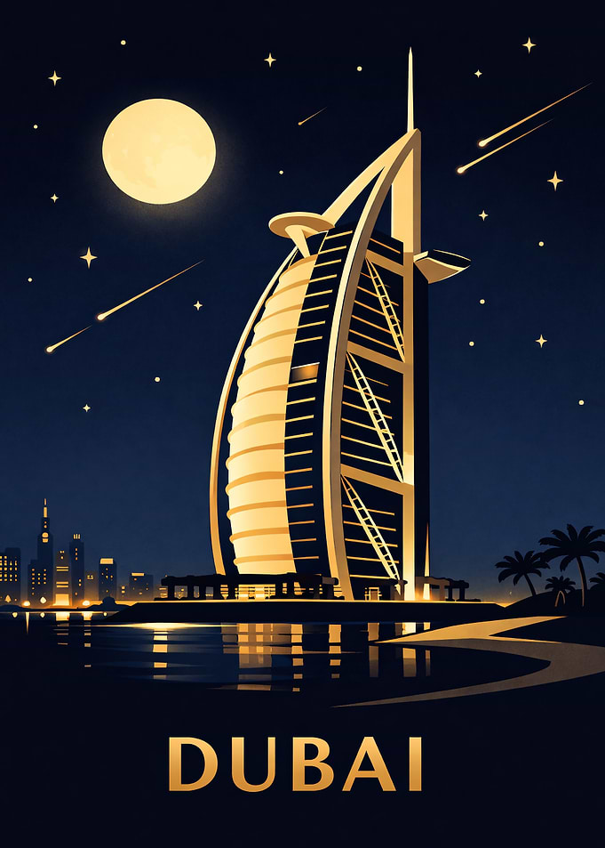 Dubai Nightscape Art