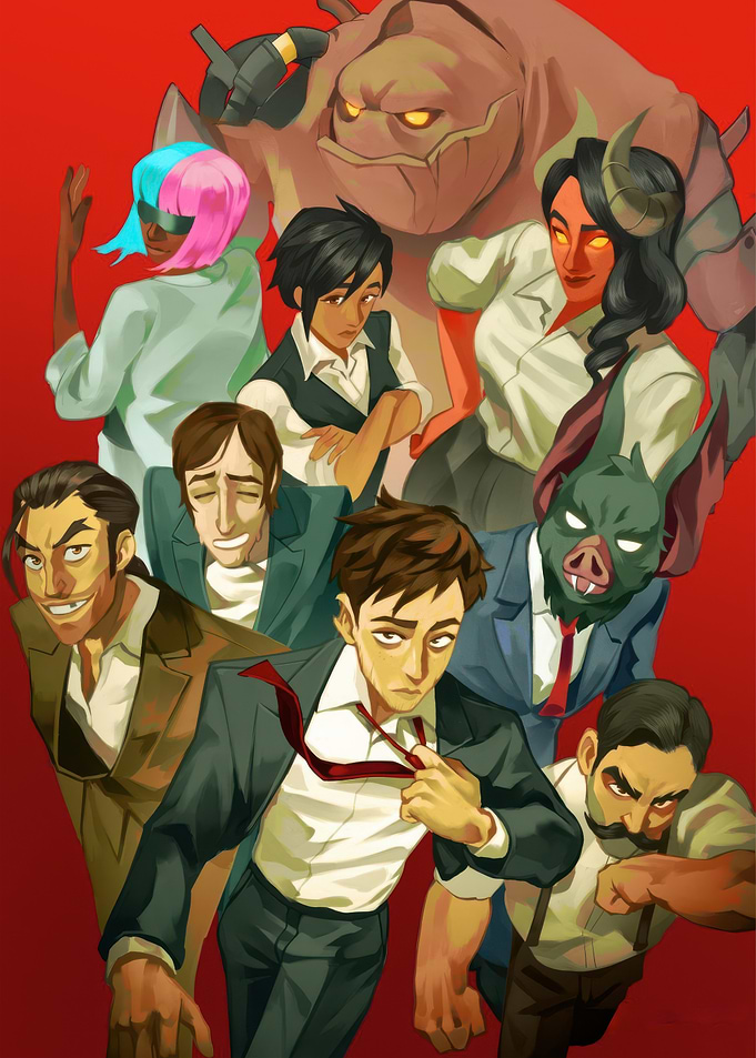 Group of Characters in Suits