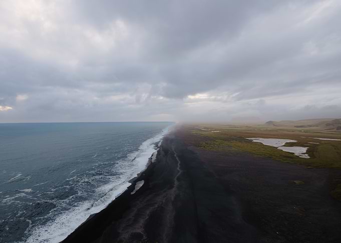 Black sand beach landscape, Iceland