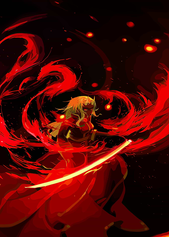 Red Oni Warrior with Katana