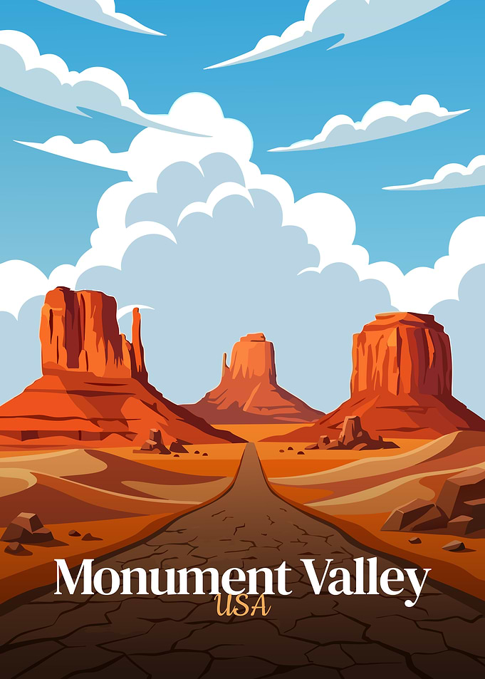 Monument Valley USA Cartoon Landscape