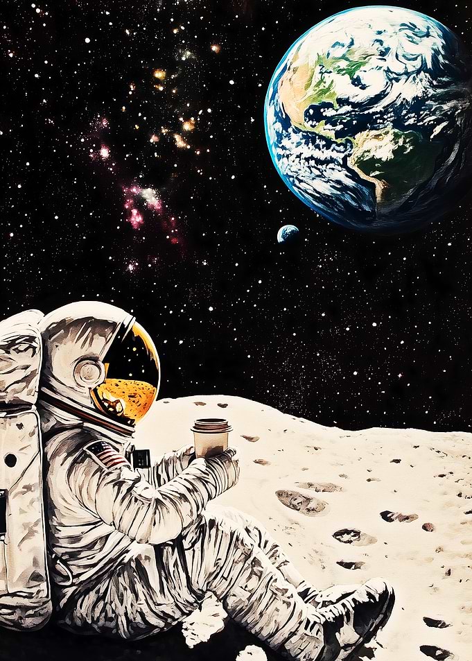 Astronaut Coffee Break on the Moon
