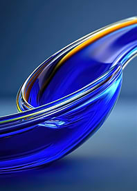 Abstract Blue and Gold Ribbon